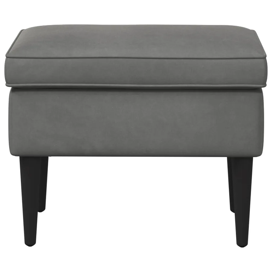 Pouf Gris foncé 55 x 35 x 41 cm Velours - 3