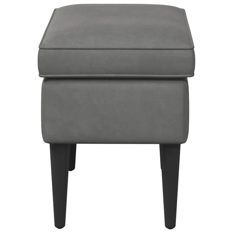 Pouf Gris foncé 55 x 35 x 41 cm Velours - 4