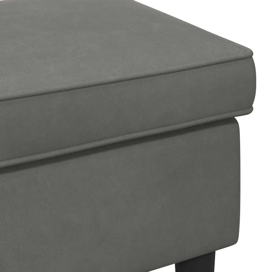 Pouf Gris foncé 55 x 35 x 41 cm Velours - 5