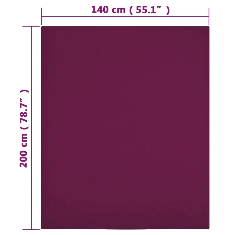Drap-housse Jersey Bordeaux 140x200 cm Coton - 4
