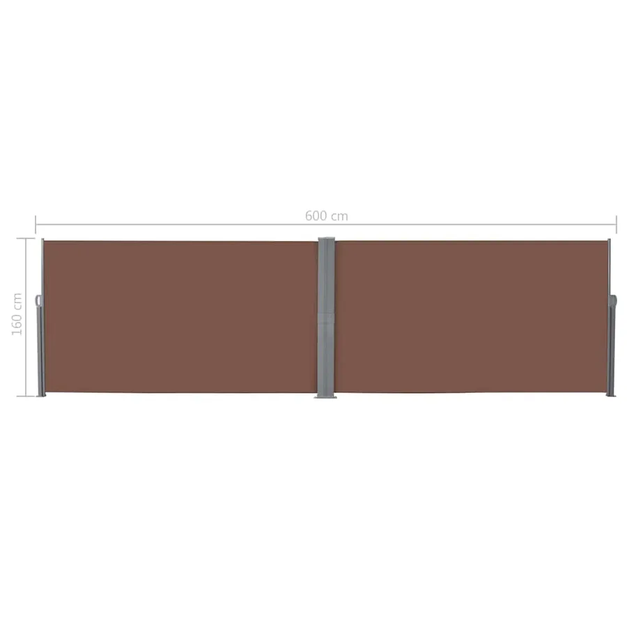 Auvent latéral rétractable 160 x 600 cm Marron - 8