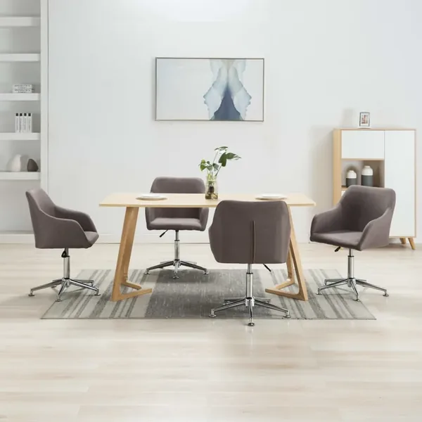 Chaises pivotantes à manger lot de 4 taupe tissu