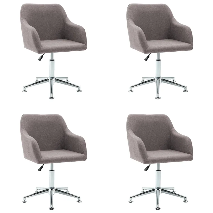Chaises pivotantes à manger lot de 4 taupe tissu - 2