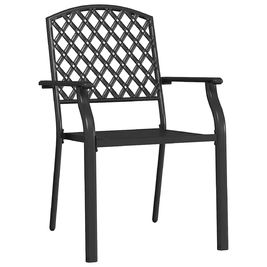 Chaises empilables d'extérieur lot de 2 acier anthracite - 4