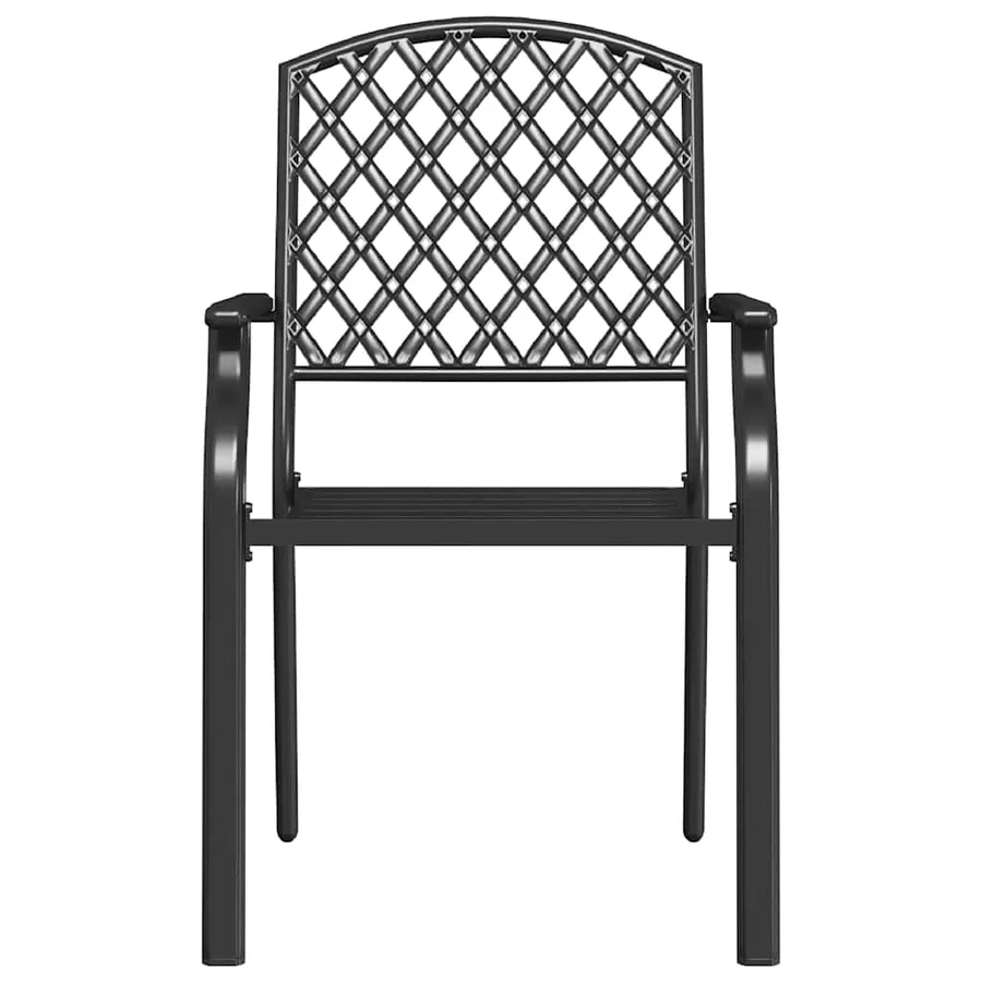 Chaises empilables d'extérieur lot de 2 acier anthracite - 6