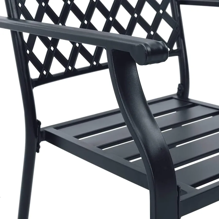 Chaises empilables d'extérieur lot de 2 acier anthracite - 9