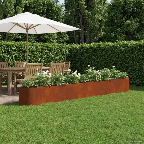 Jardin surélevé Acier patiné 380 x 40 x 40 cm Acier