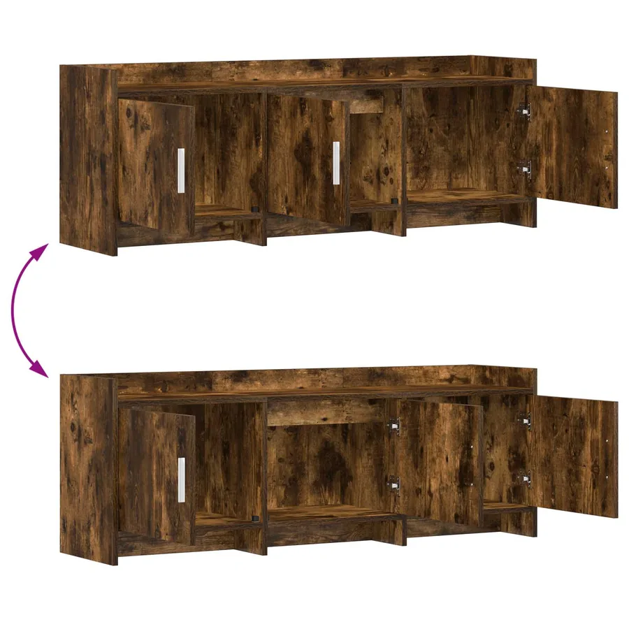 Meuble TV 130 x 33 x 47 cm Chêne fumé Bois d'ingénierie - 10