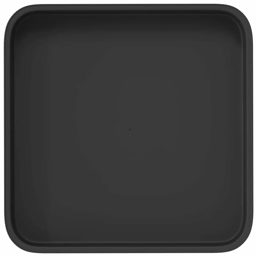 Plateau carré à fleurs 6 pcs Noir 15 x 15 x 2 cm Plastique - 7