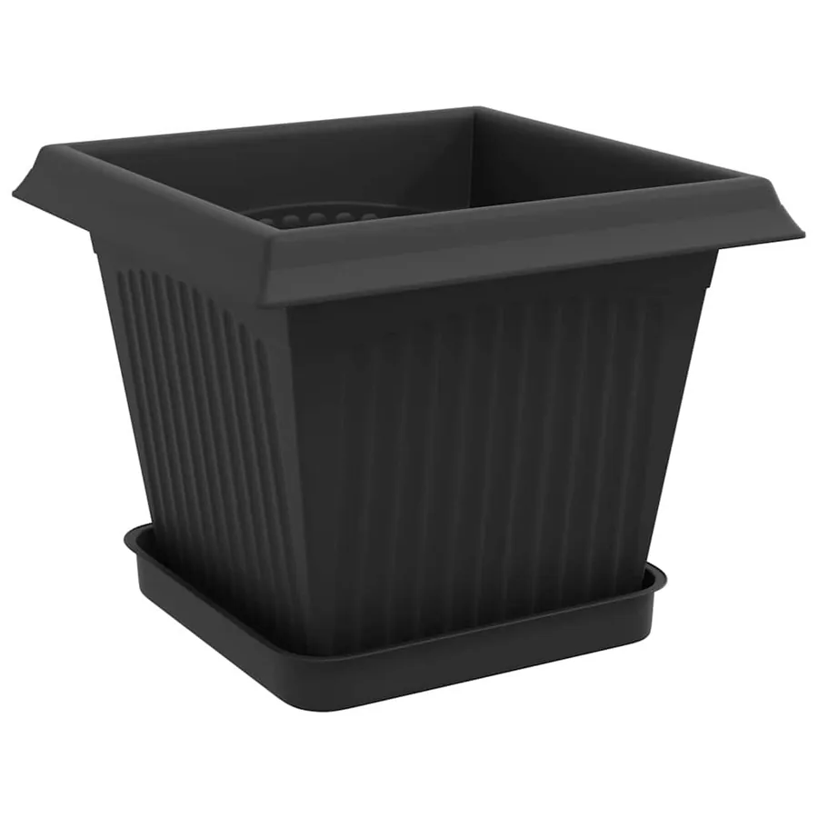 Pots de plantes 6 pcs Noir 20 x 20 x 16 cm Plastique - 5