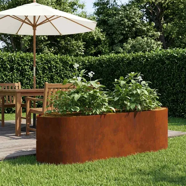 Jardin surélevé Acier patiné 140 x 40 x 40 cm Acier