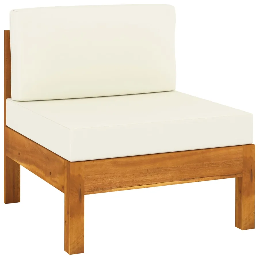 Salon de jardin 5 pièces avec coussins 100 x 60 cm Bois d'acacia - 5
