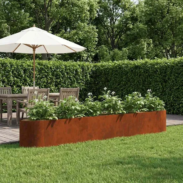 Jardin surélevé Acier patiné 300 x 40 x 40 cm Acier