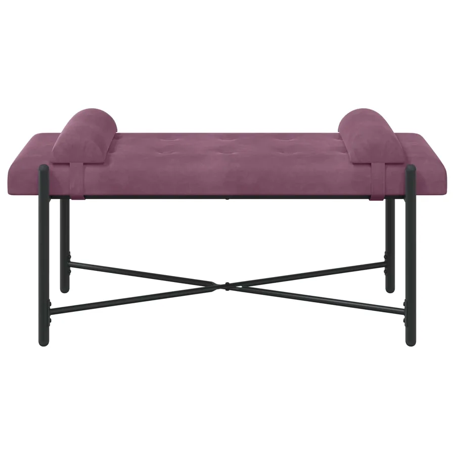 Banc capitonné à boutons avec coussins Pourpre 110 x 40 x 46 cm - 6