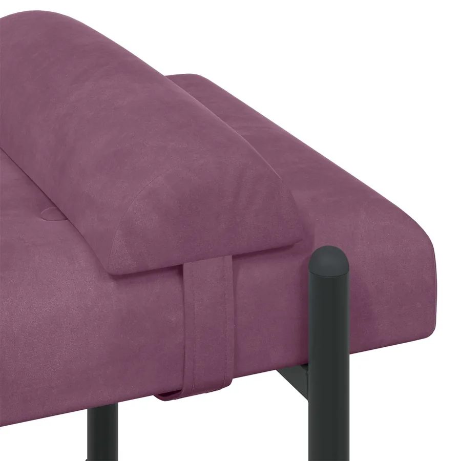Banc capitonné à boutons avec coussins Pourpre 110 x 40 x 46 cm - 7