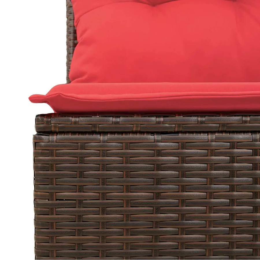 Ensemble de canapé de jardin 11 pcs Marron Poly Rattan - 10