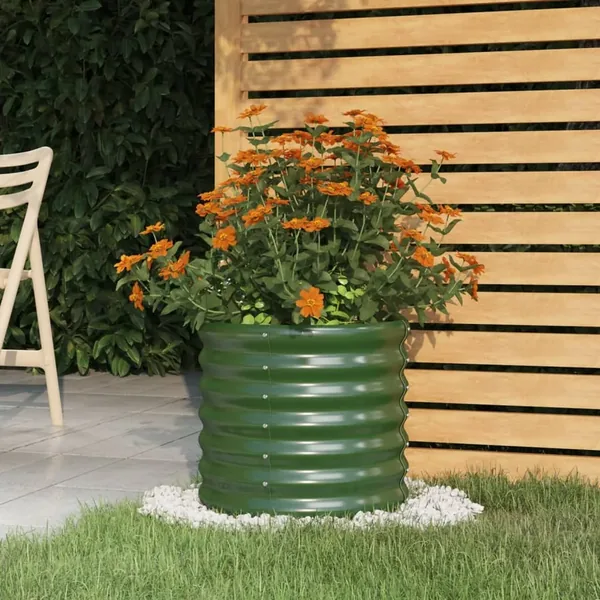Jardinière de jardin Acier galvanisé 40x40x36 cm Vert