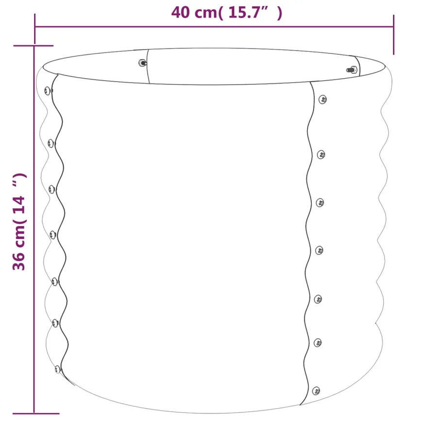 Jardinière de jardin Acier galvanisé 40x40x36 cm Vert - 4