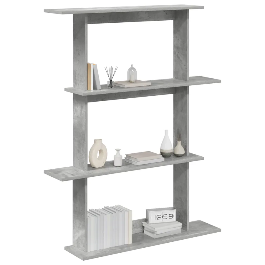 Étagère Murale Gris béton 100 x 20 x 126 cm Bois d'ingénierie - 2