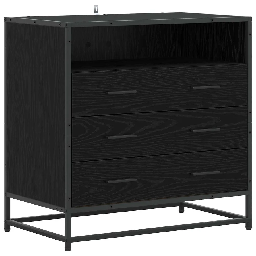 Armoire à tiroirs 3-Tiroir Chêne noir 70 x 41 x 70 cm