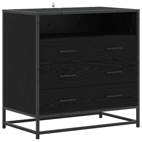 Armoire à tiroirs 3-Tiroir Chêne noir 70 x 41 x 70 cm