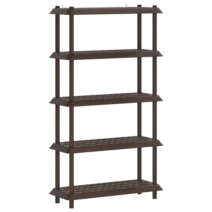 Unité de rangement 5 niveaux 100 x 40 x 177 cm PP Marron - 2