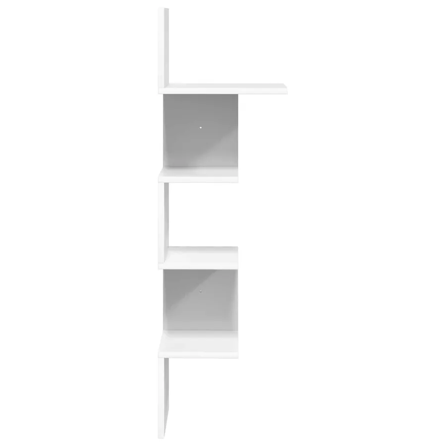 Étagère Murale Montage mural Blanc 32 x 21 x107 cm - 4