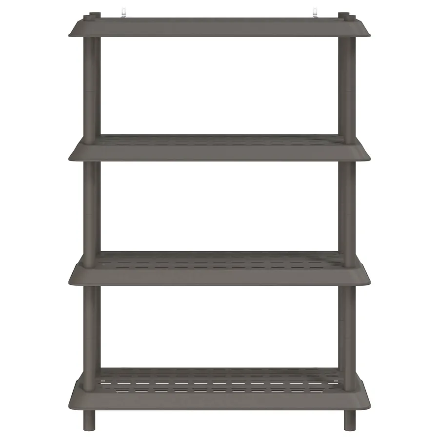 Unité de rangement 4 niveaux 100 x 40 x 136,5 cm PP Gris clair - 5