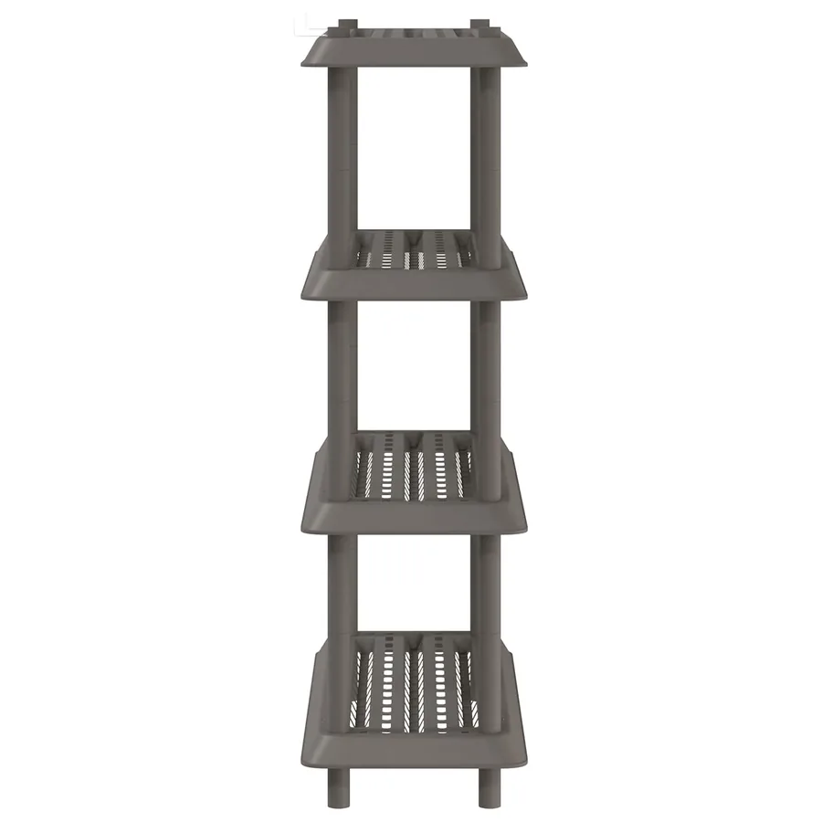 Unité de rangement 4 niveaux 100 x 40 x 136,5 cm PP Gris clair - 6