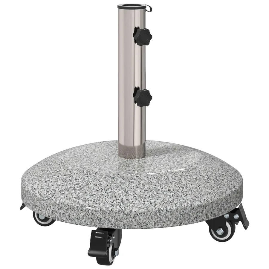 Socle de parasol en granite avec roues pour poteau de 4-5 cm - 2