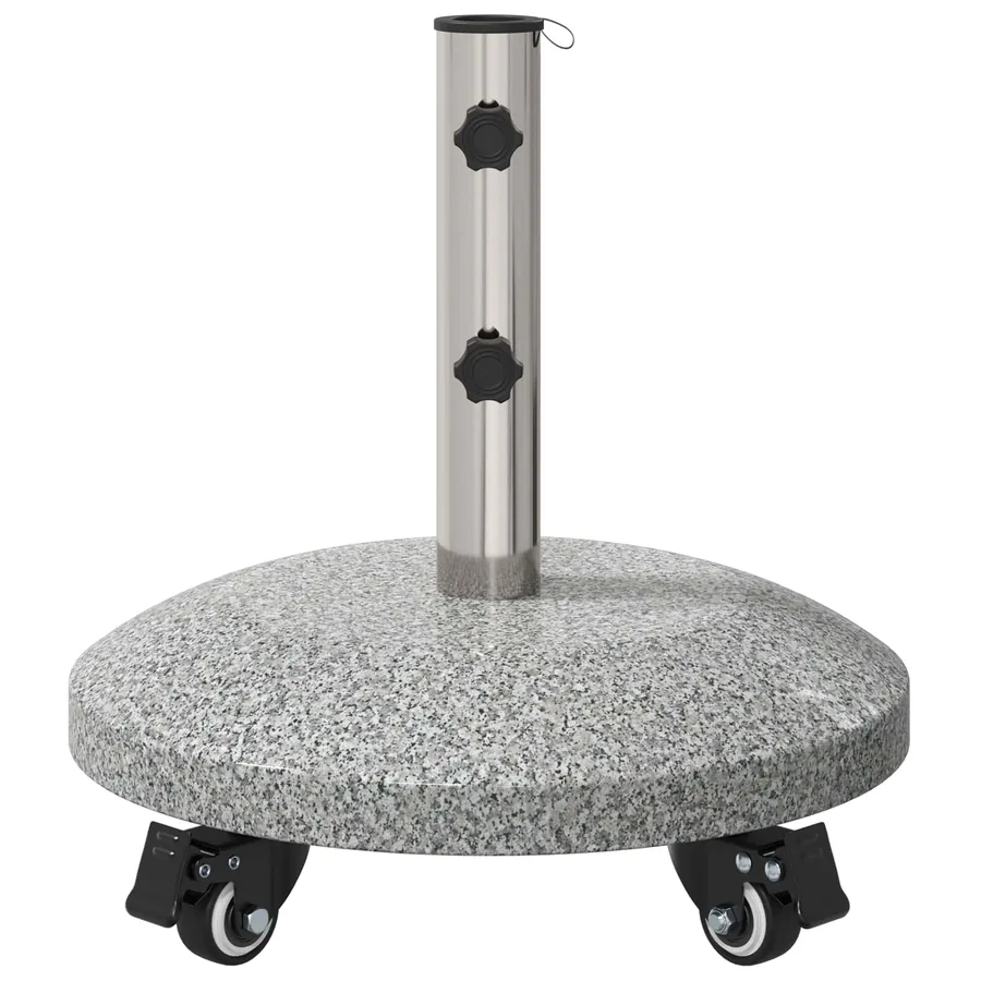 Socle de parasol en granite avec roues pour poteau de 4-5 cm - 4