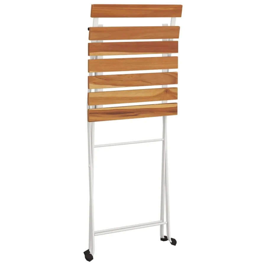 Chaises de bistrot pliantes lot de 4 Bois d'acacia solide acier - 7