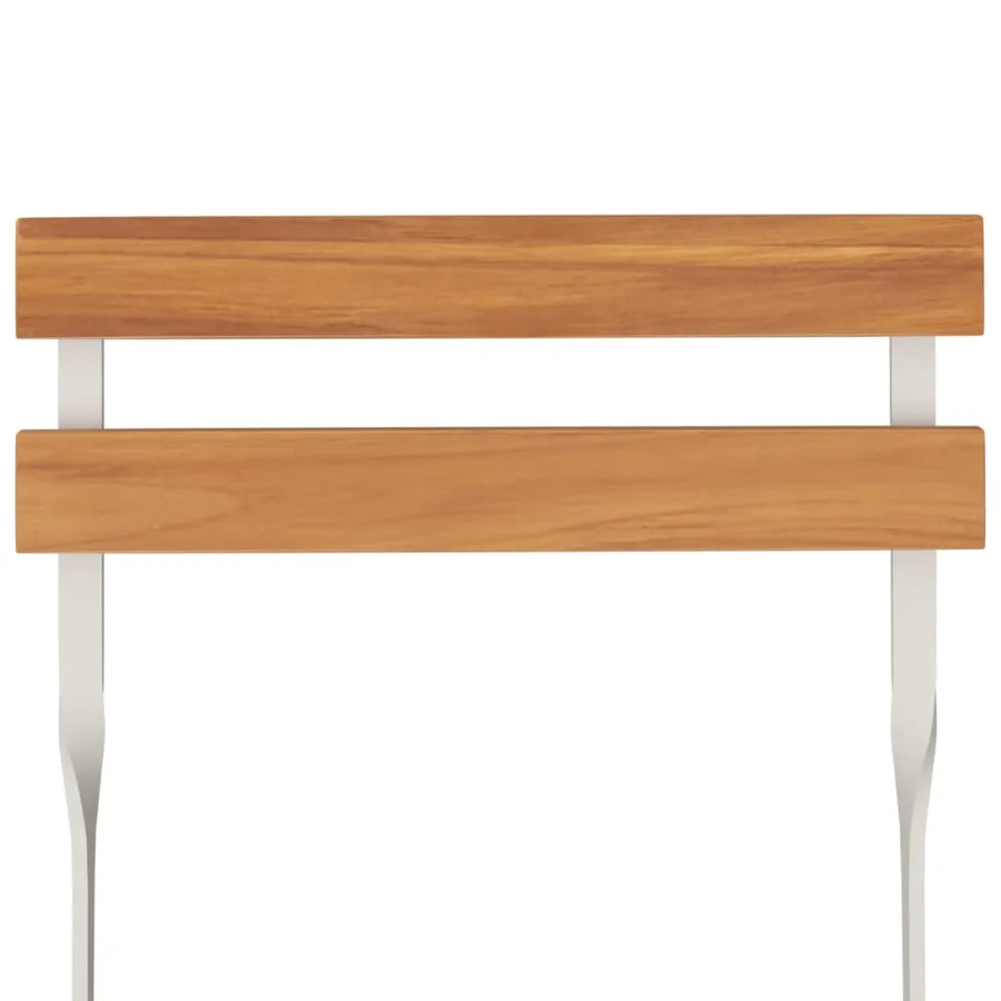 Chaises de bistrot pliantes lot de 4 Bois d'acacia solide acier - 8