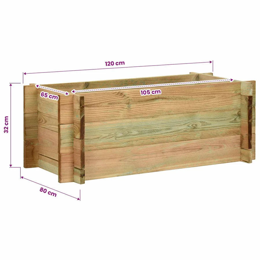 Lit de légumes surélevé de jardin Vert 120 x 80 x 32 cm - 5