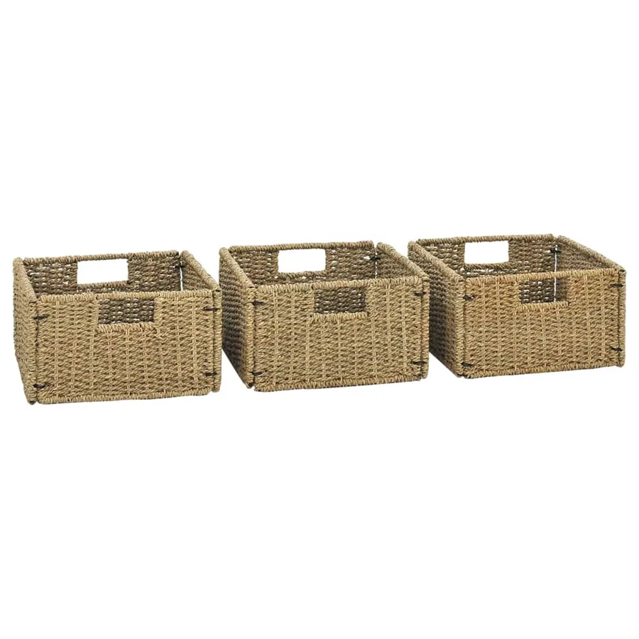 Meuble de salle de bain avec 3 paniers Teck solide 132x45x75 cm - 4