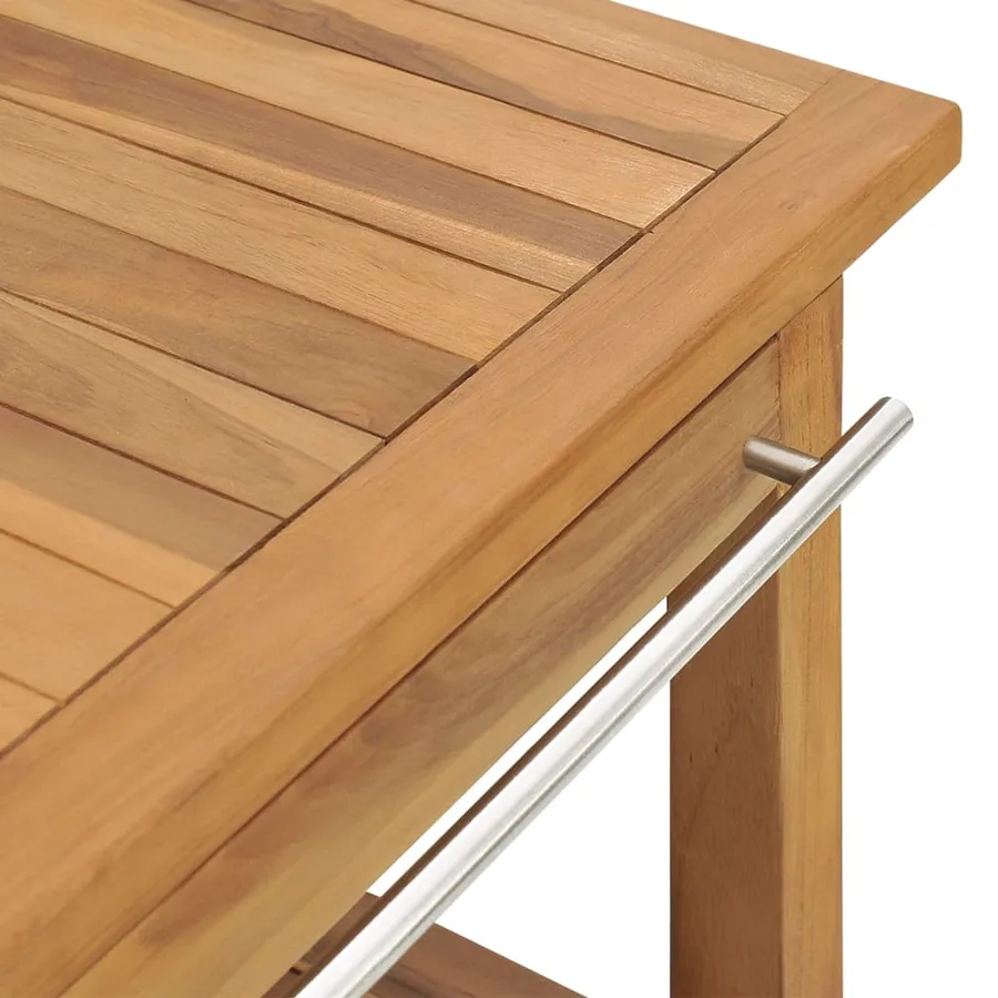 Meuble de salle de bain avec 3 paniers Teck solide 132x45x75 cm - 6
