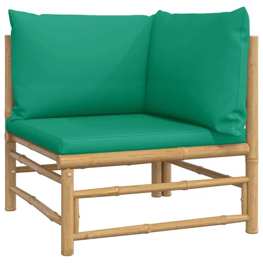 Salon de jardin 5 pcs avec coussins vert bambou - 4
