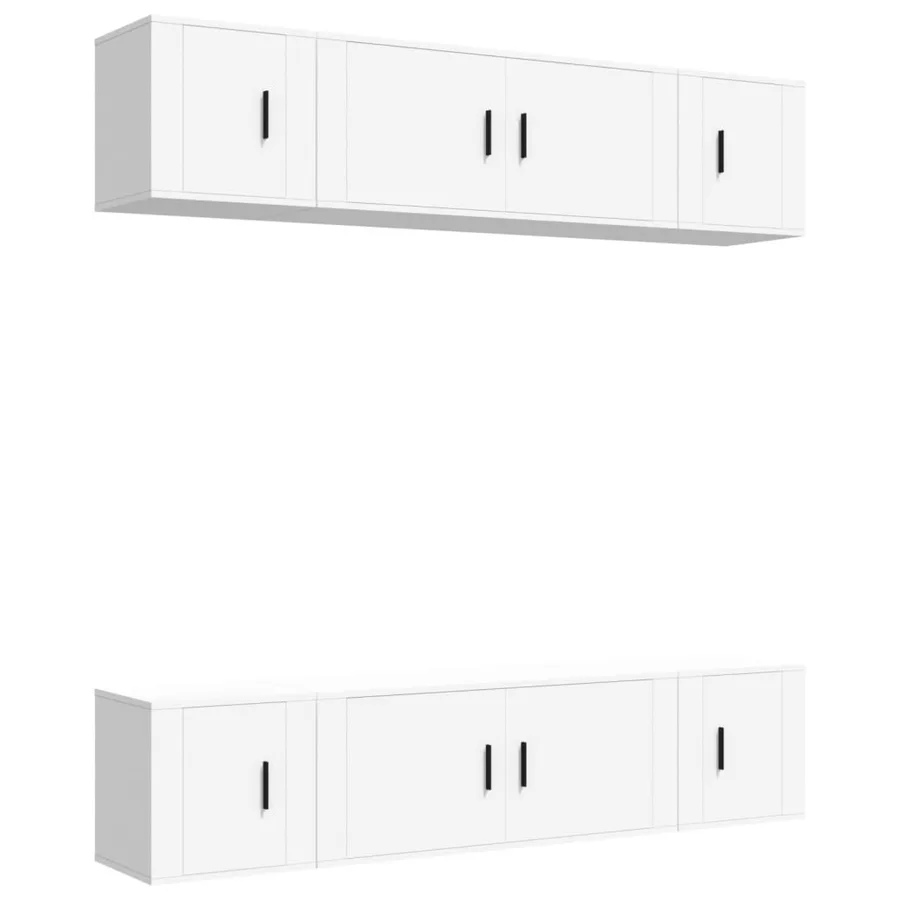 Ensemble de meubles TV 6 pcs Blanc Bois d'ingénierie - 2