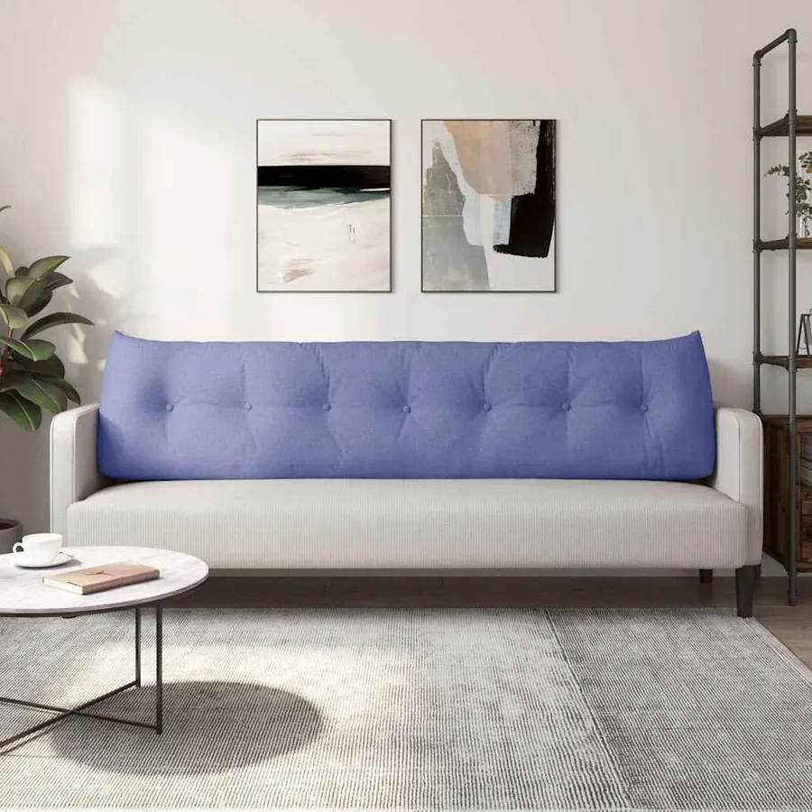 Coussin de Dos Bleu denim 200 x 24 x 50 cm tissu - 4