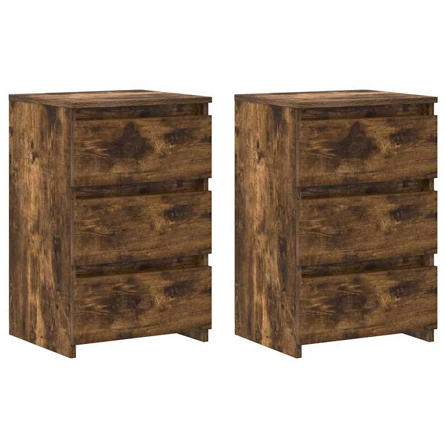 Tables de chevet 2pcs Chêne fumé 40x35x62,5cm Bois d'ingénierie - 2