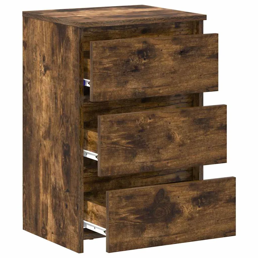 Tables de chevet 2pcs Chêne fumé 40x35x62,5cm Bois d'ingénierie - 4