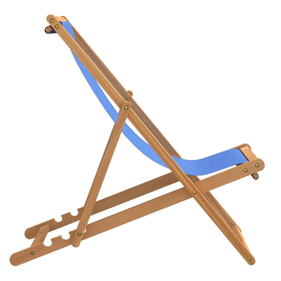 Chaise de terrasse Teck 56x105x96 cm Bleu - 4