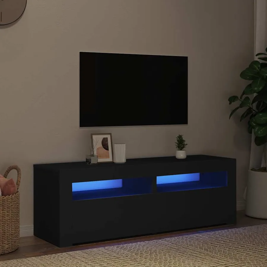 Meuble TV avec lumières LED noir 120x35x40 cm