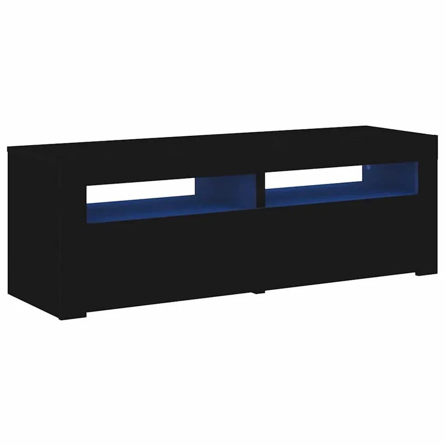 Meuble TV avec lumières LED noir 120x35x40 cm - 2