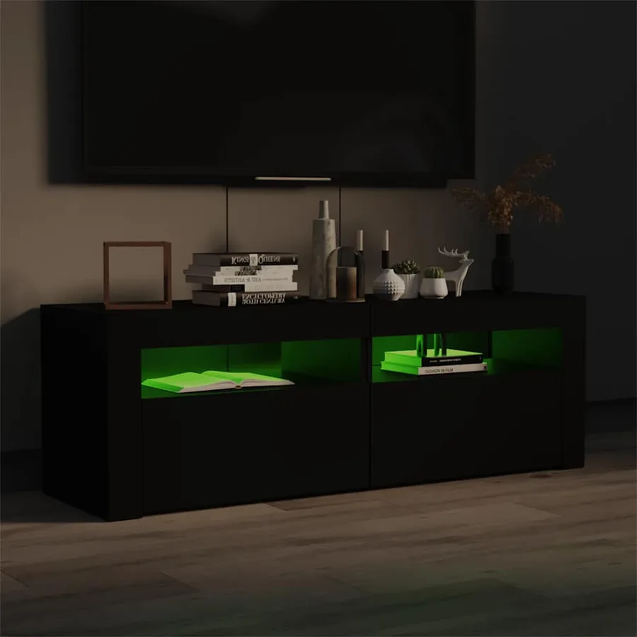 Meuble TV avec lumières LED noir 120x35x40 cm - 3