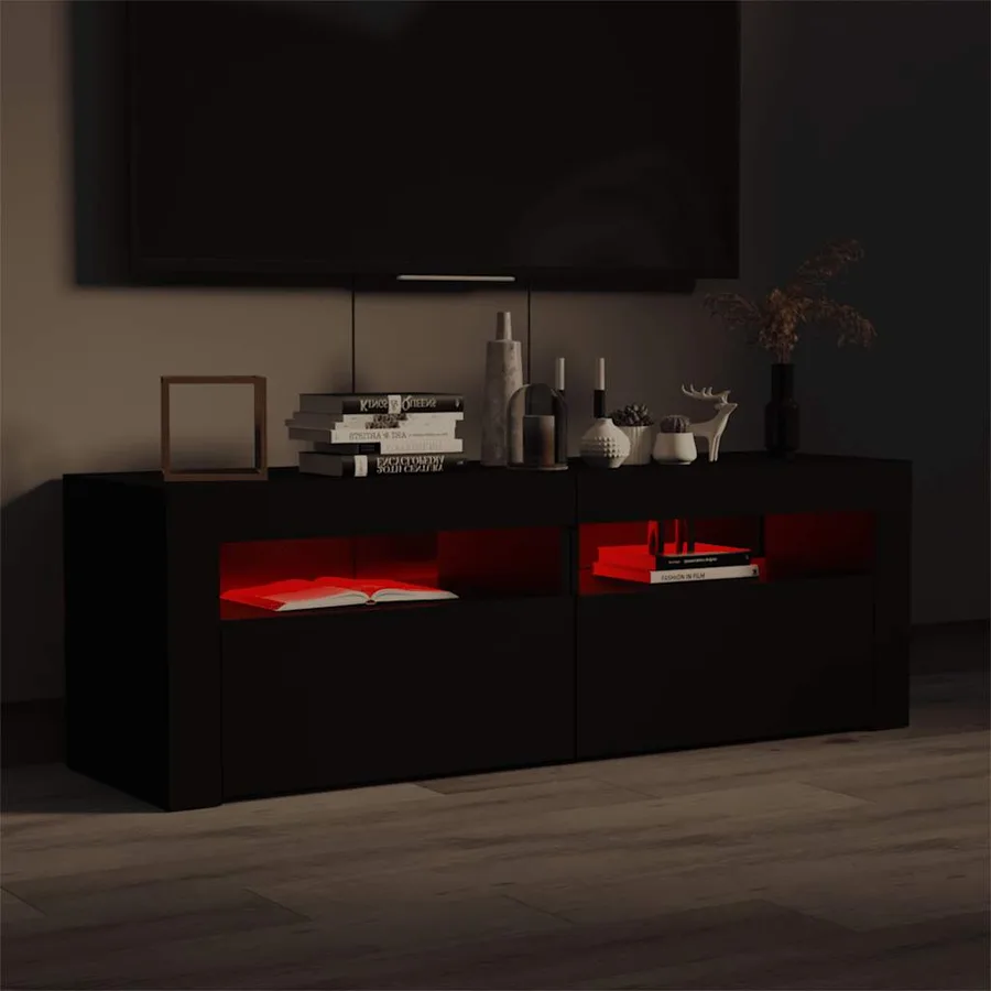 Meuble TV avec lumières LED noir 120x35x40 cm - 4