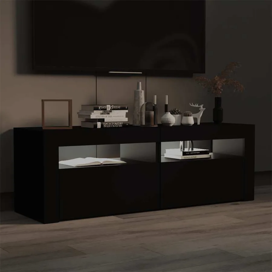 Meuble TV avec lumières LED noir 120x35x40 cm - 5
