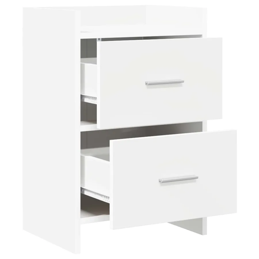 Tables de chevet Blanc 40 x 30 x 60 cm Bois d'ingénierie - 3