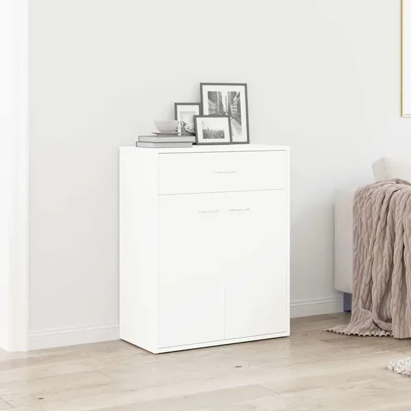 Buffet blanc 60x30x75 cm bois d'ingénierie