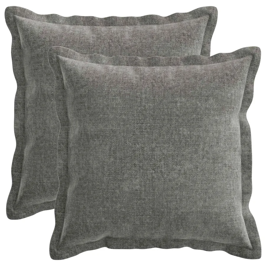 Housse de coussin 2 pcs HOUTEN Gris foncé 50 x 50 cm